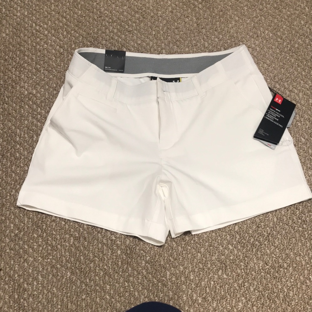NWT Under Armour white Golf Shorts size 6